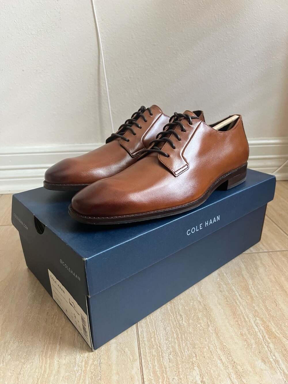 Cole Haan Sawyer Plain Oxford Shoes British Tan Size 9M